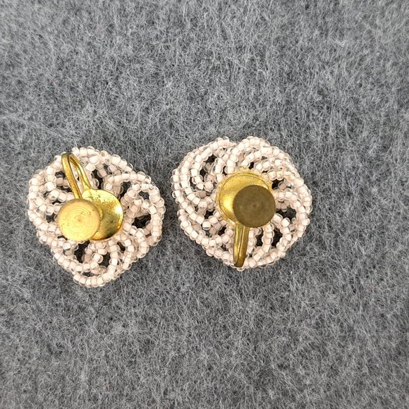 Vintage Seed Bead Multi Strand Necklace and Screw Back Earring Set - Picture 12 of 16